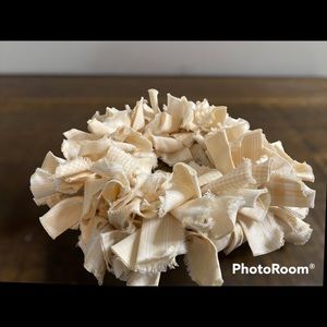 Hand Spun Natural Cotton Candle Wreath Garland Mini Fabric Wreath Table Decor